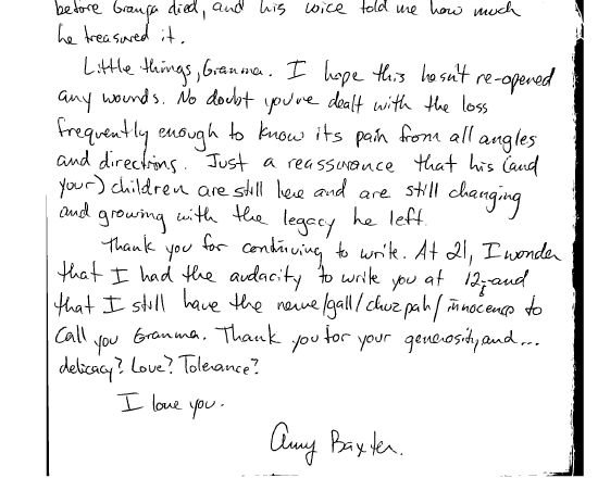 Amy Baxter letter Amy Baxter letter